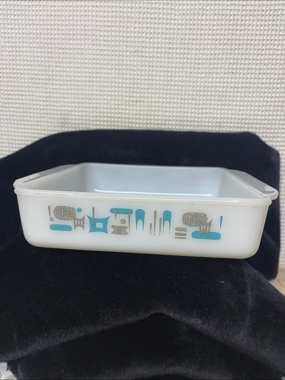 Milk glass baking dish